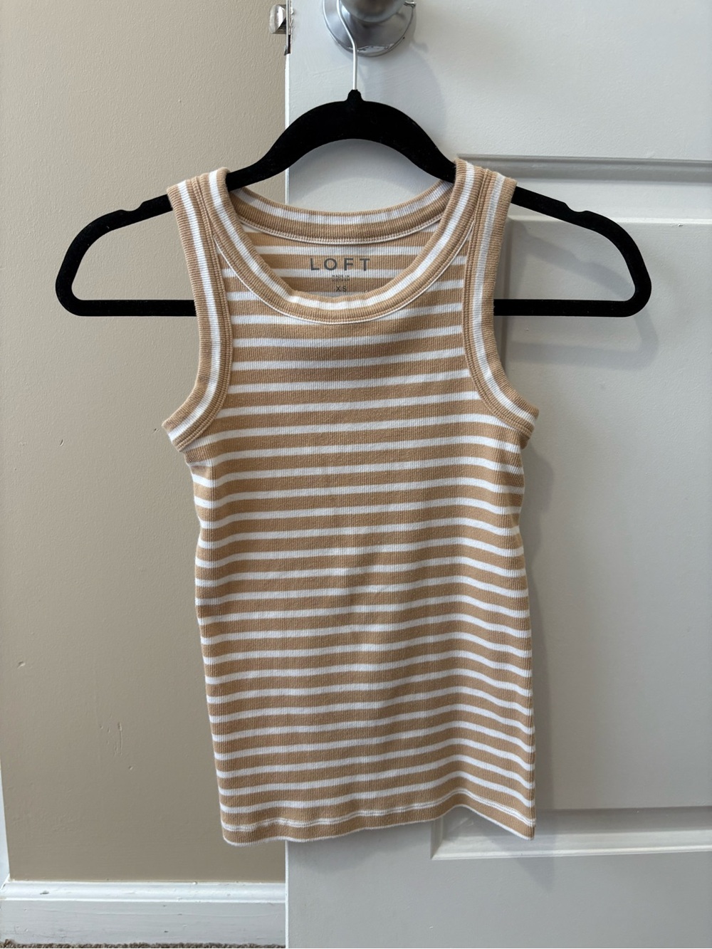 LOFT Tank Top Tan and White